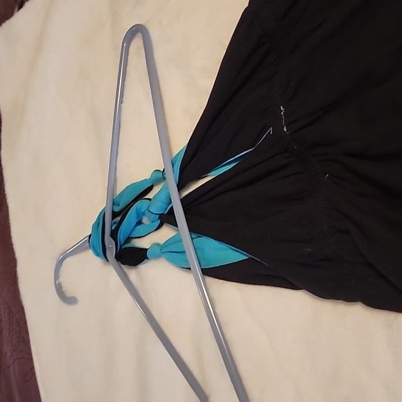 LADIES BLACK & TURQUOISE  REVERSIBLE SUN 👗 DRESS. - Picture 3 of 6